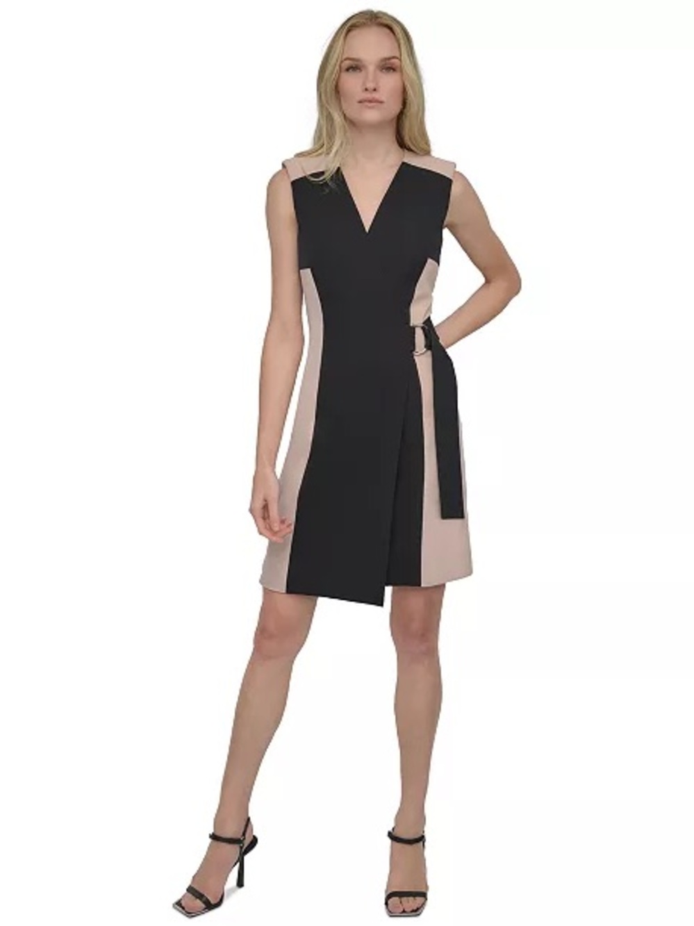 DKNY colorblocked sleeveless sheath dress